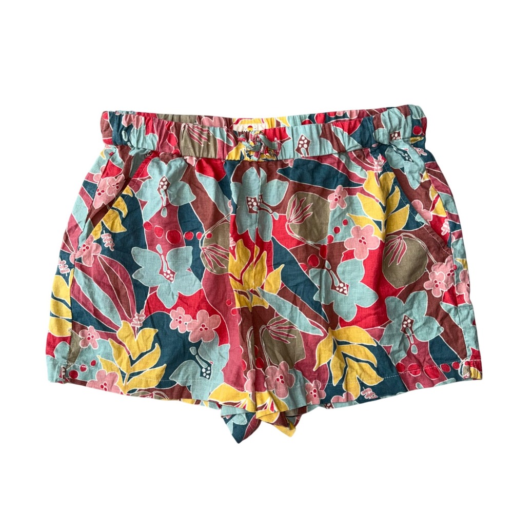 Marine Layer Floral Hemp Blend Shorts Women Medium Multicolor Excellent Tropical